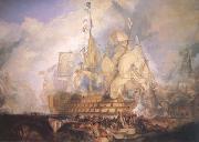 Joseph Mallord William Turner The Battle of Trafalgar (mk25) USA oil painting reproduction